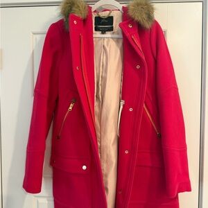 J. Crew Women's Hot Punk Coat with Fur Trim
